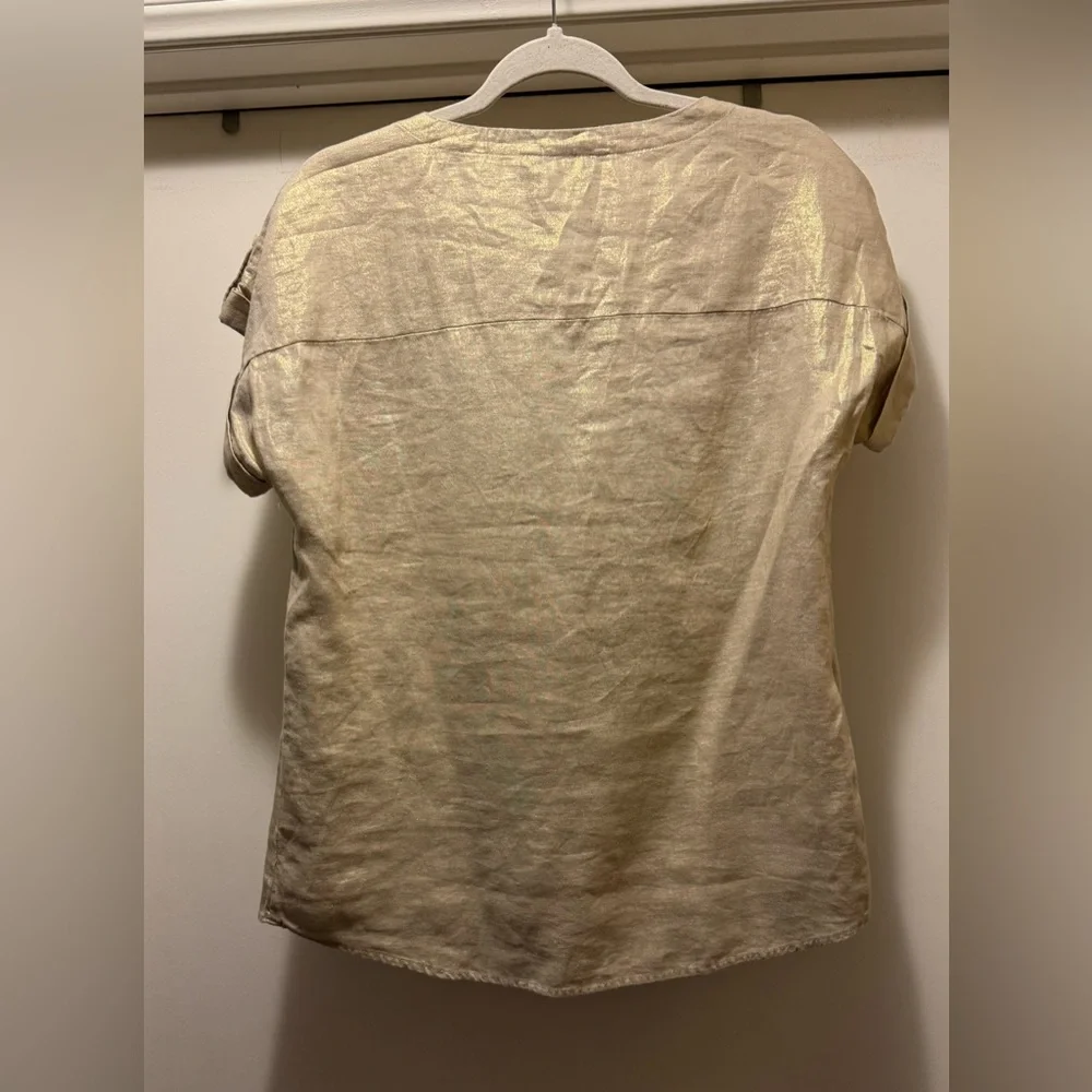 Ellen Tracy Gold Short Sleeve Women's Top Size S - Picture 5 of 15